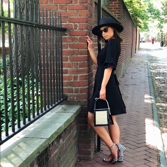 🆕Harlow Black Deep V Button Down Midi Dress - Picture 4 of 7